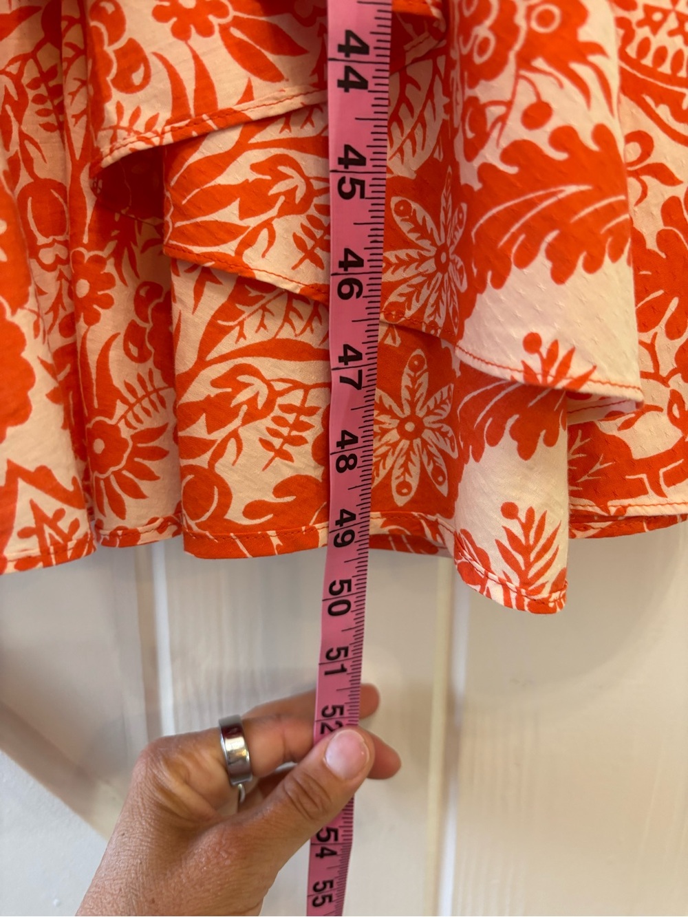 Anthropologie Wrap Midi Dress Mixed Print Floral Ruffle Hem Resort Boho M - Picture 4 of 8